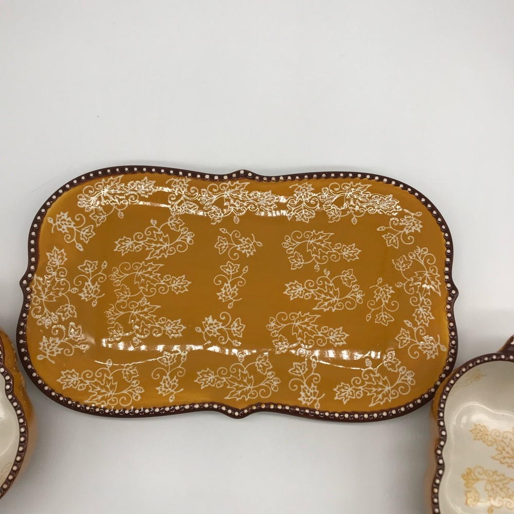Temp-tations Floral Lace Fall soup bowl and plate. Set of 2 - Picture 2 of 12